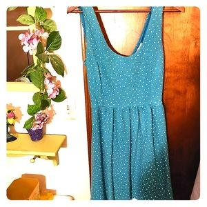 Green and white cross back dress